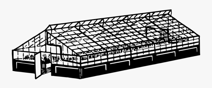 Green House In Black And White, Transparent Clipart