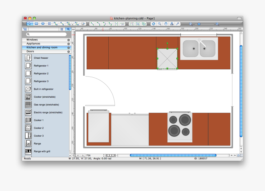 Kitchen Planning Software - House Floor Plan Symbols Cabinets, Transparent Clipart