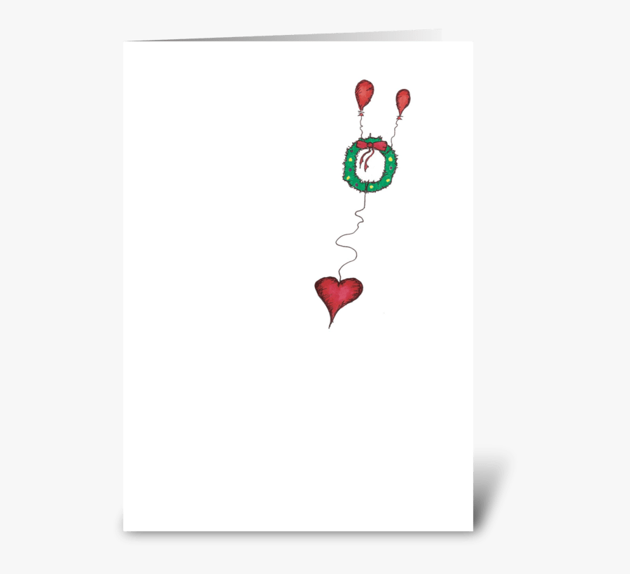 Christmas Wreath Greeting Card - Heart, Transparent Clipart