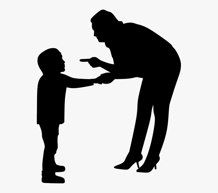 Angry Mother Silhouette, Transparent Clipart