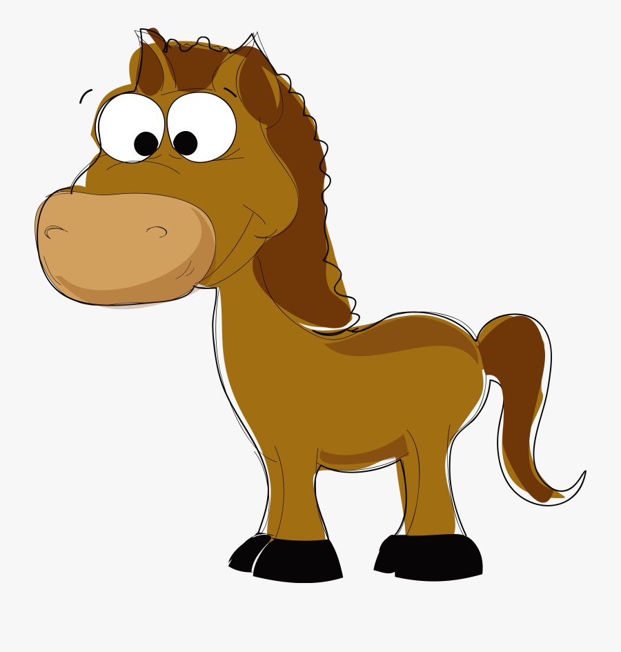 Drawn Pony Brown Horse - Caballo Animado Png, Transparent Clipart