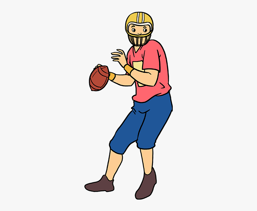 How To Draw Football Player - Step By Step Football Player Drawing, Transparent Clipart