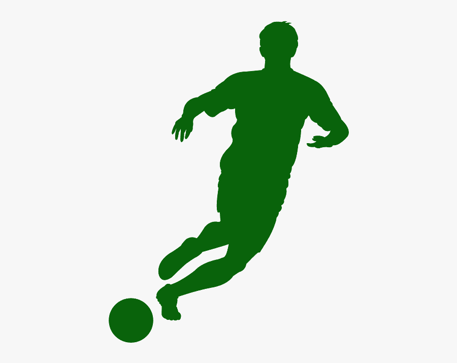 Soccer Player Silhouette Green, Transparent Clipart