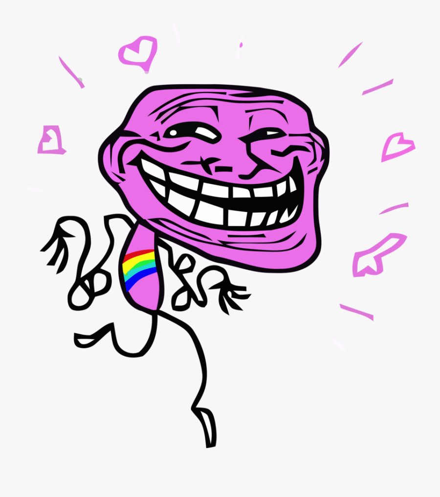 Gay Troll Face, Transparent Clipart