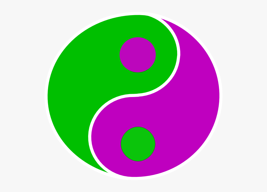 Green And Purple Yin Yang, Transparent Clipart