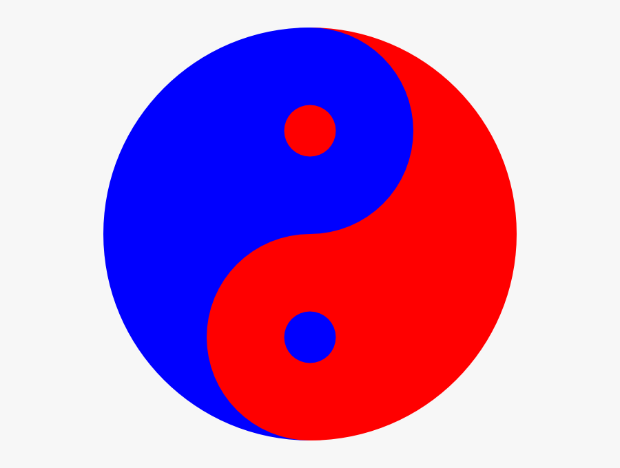 Yinyang Blue Red Svg Clip Arts - Blue And Red Things, Transparent Clipart
