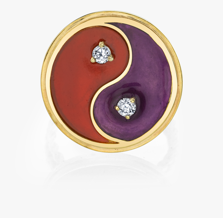 Diamond And Carnelian Yin Yang Ring - Ring, Transparent Clipart