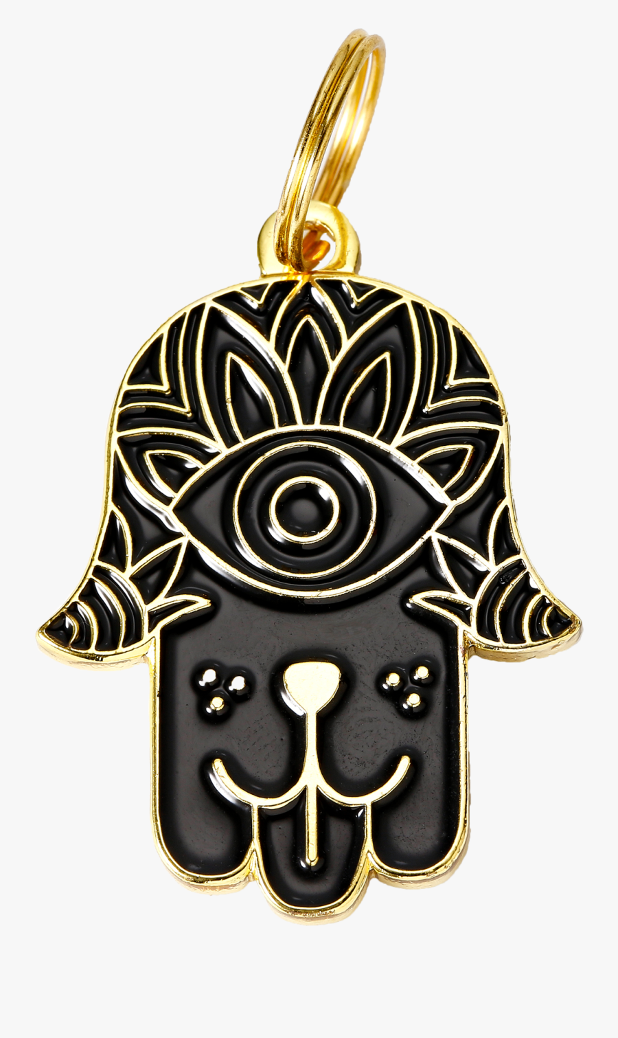 Two Tails Dog Hamsa Black Pet Id Tag - Hamsa, Transparent Clipart