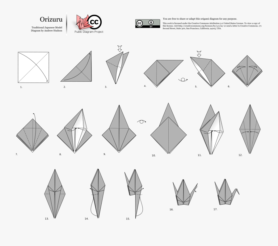 Origami Crane, Transparent Clipart