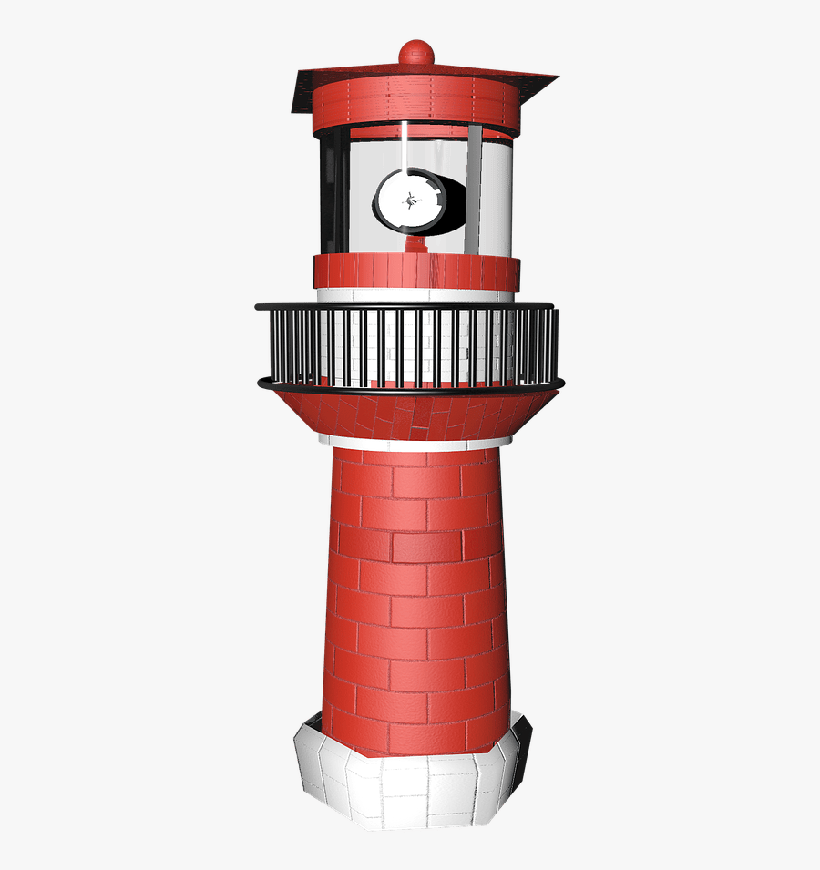 Lighthouse Red - Portable Network Graphics, Transparent Clipart