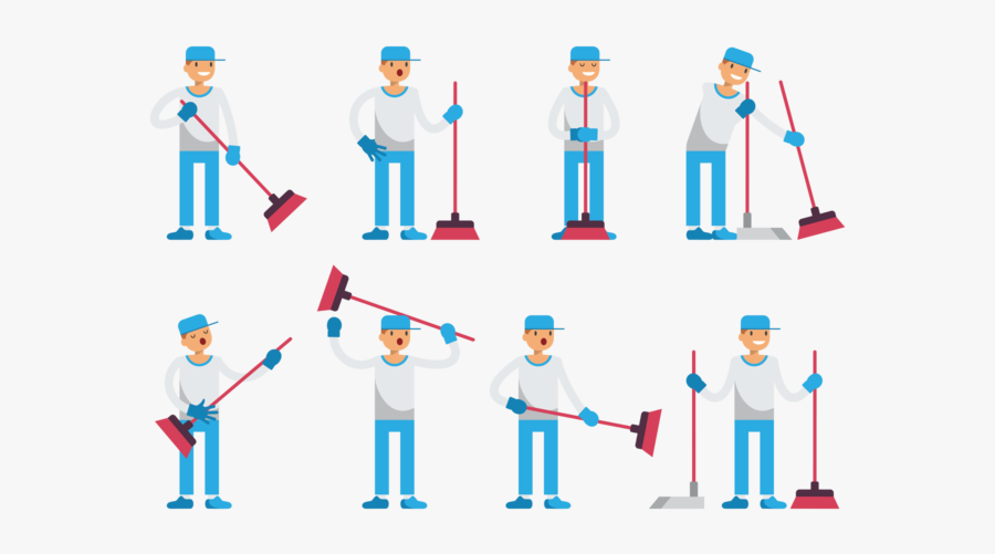 Pojke Sweeps Tecknad Vektor - 清潔 工 Icon, Transparent Clipart
