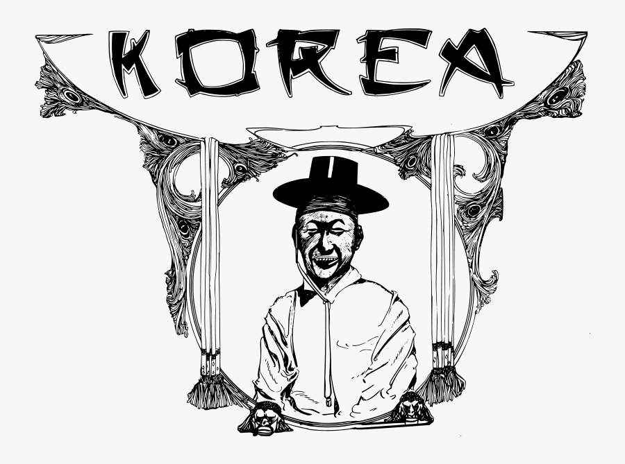 Free Clipart - Korea - 1907 - J4p4n - Black And White Korean Art, Transparent Clipart