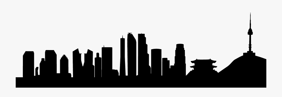 Clip Art Skyline Photography Korean Transprent - Seoul City Silhouette Png, Transparent Clipart