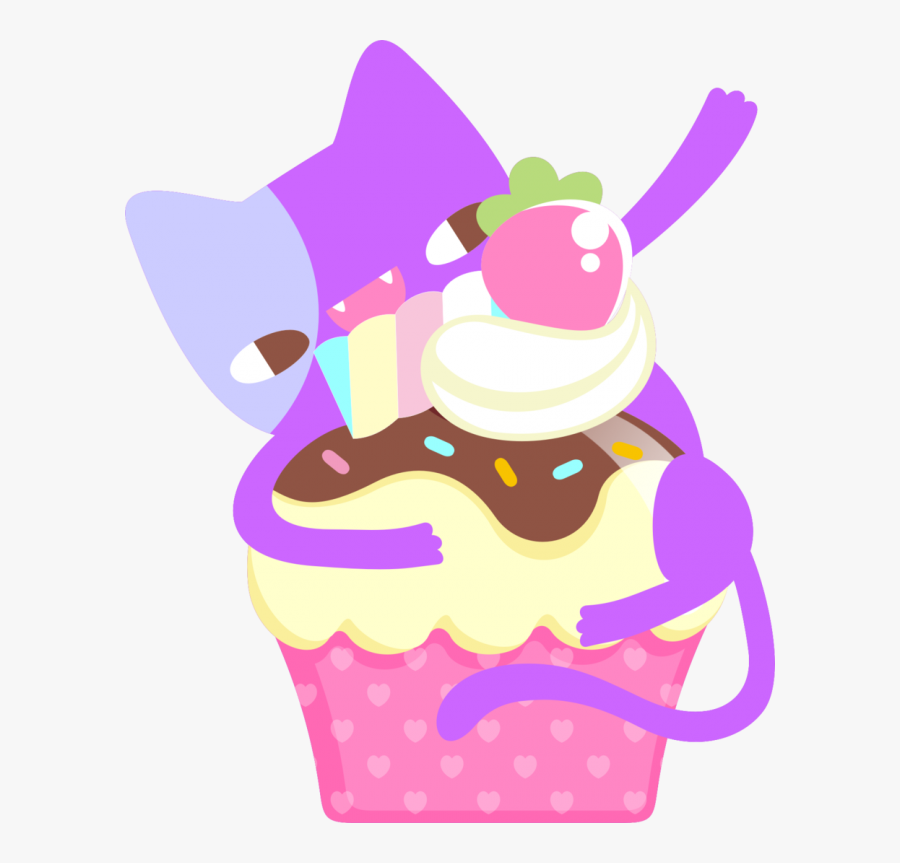 Pencil And In Color - Kawaii Cat Cupcake Cat Png, Transparent Clipart