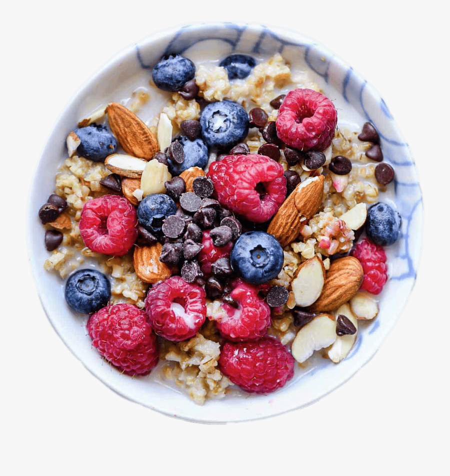 Oatmeal With Berries And Almonds - Oatmeal With Fruit Png, Transparent Clipart