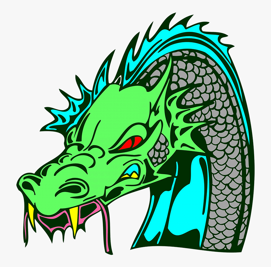 Green Dragon Head - Public Domain Dragon Head Silhouette, Transparent Clipart