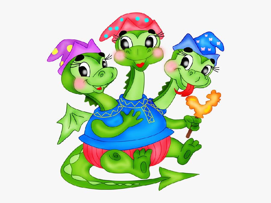 Cartoon Dragons Pictures - Three Headed Dragon Cartoon, Transparent Clipart