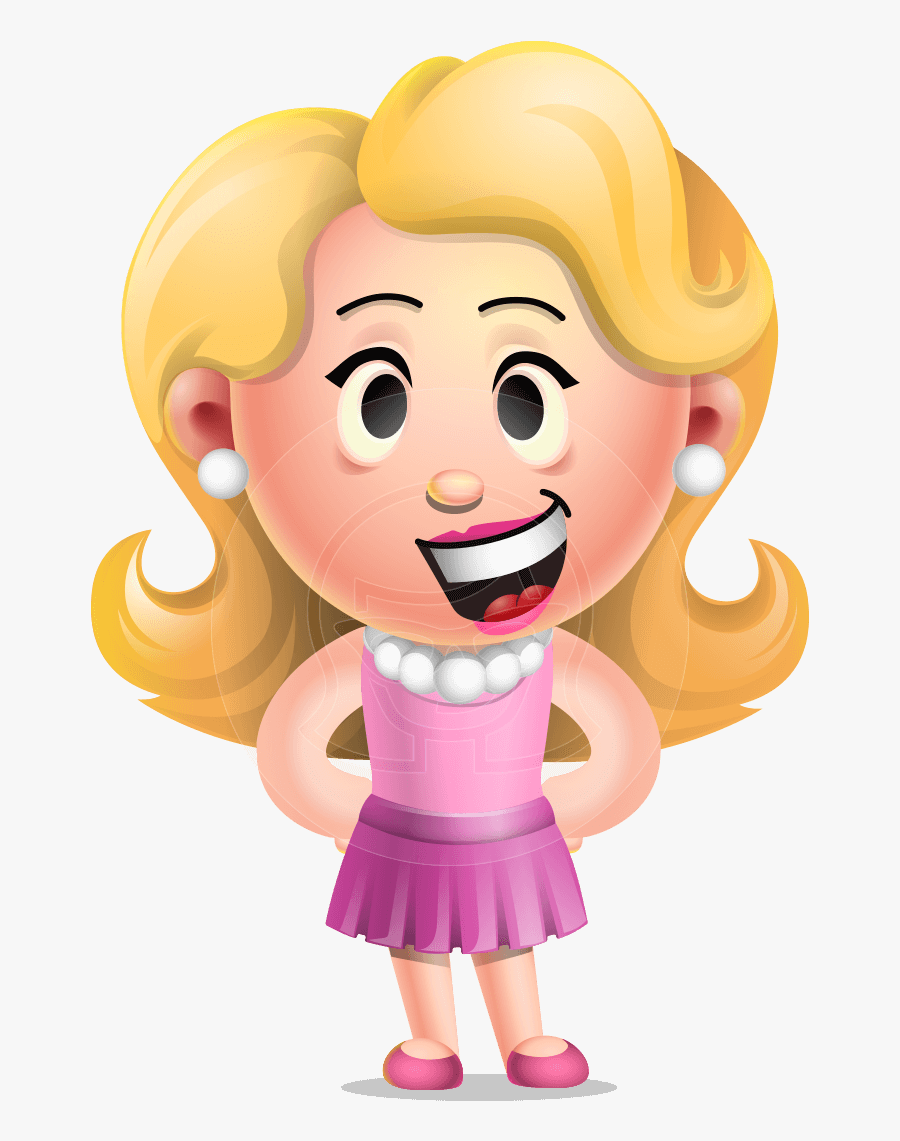 Blonde Woman Cartoon Character, Transparent Clipart