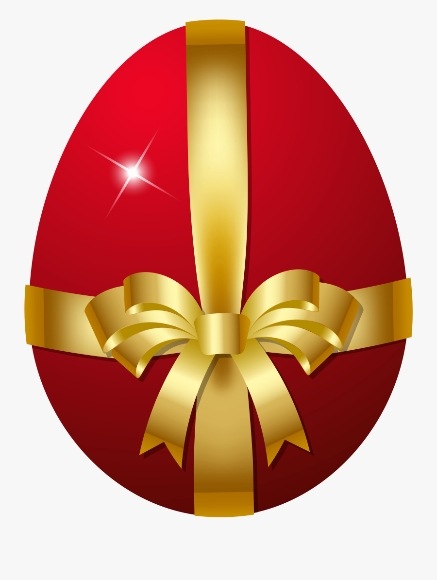 Red Easter Egg With Bow Png Clip Art Image - Purple Easter Egg Clipart, Transparent Clipart