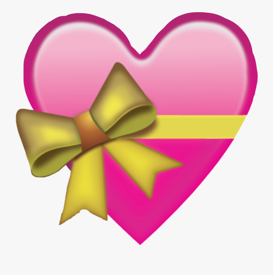 #emoji #heart #bow #pink #yellow #photography #decoration - Transparent Love Heart Emoji, Transparent Clipart