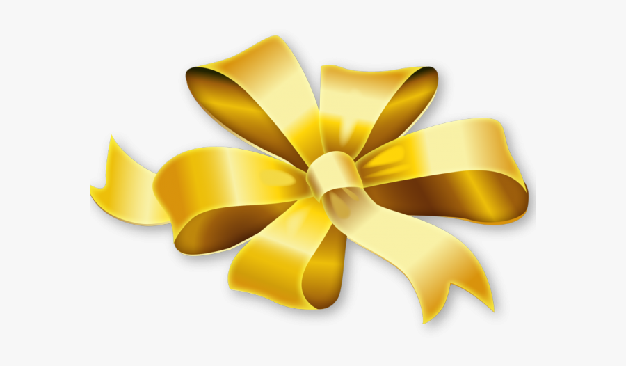 Bow Png Transparent Images - Golden Gift Ribbon Png, Transparent Clipart