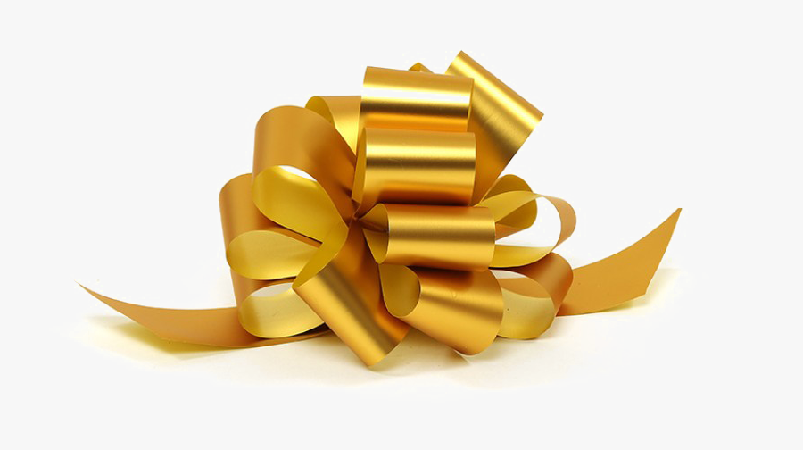 Bow Ribbon Gold Png, Transparent Clipart