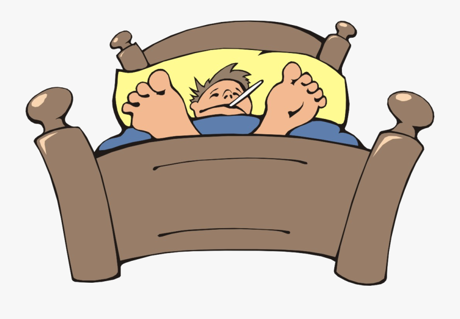 Friendly Clipart Classmate - Sick Person In Bed Cartoon, Transparent Clipart