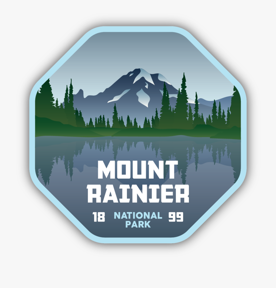 Mount Rainier National Park Sticker, Transparent Clipart