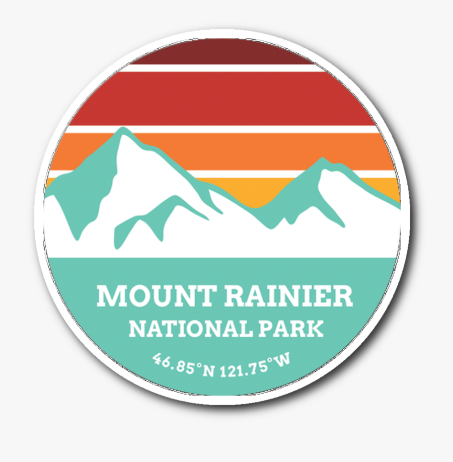 Mount Rainier National Park Retro Mountain Sticker - Volcanic Lassen National Park Badge, Transparent Clipart