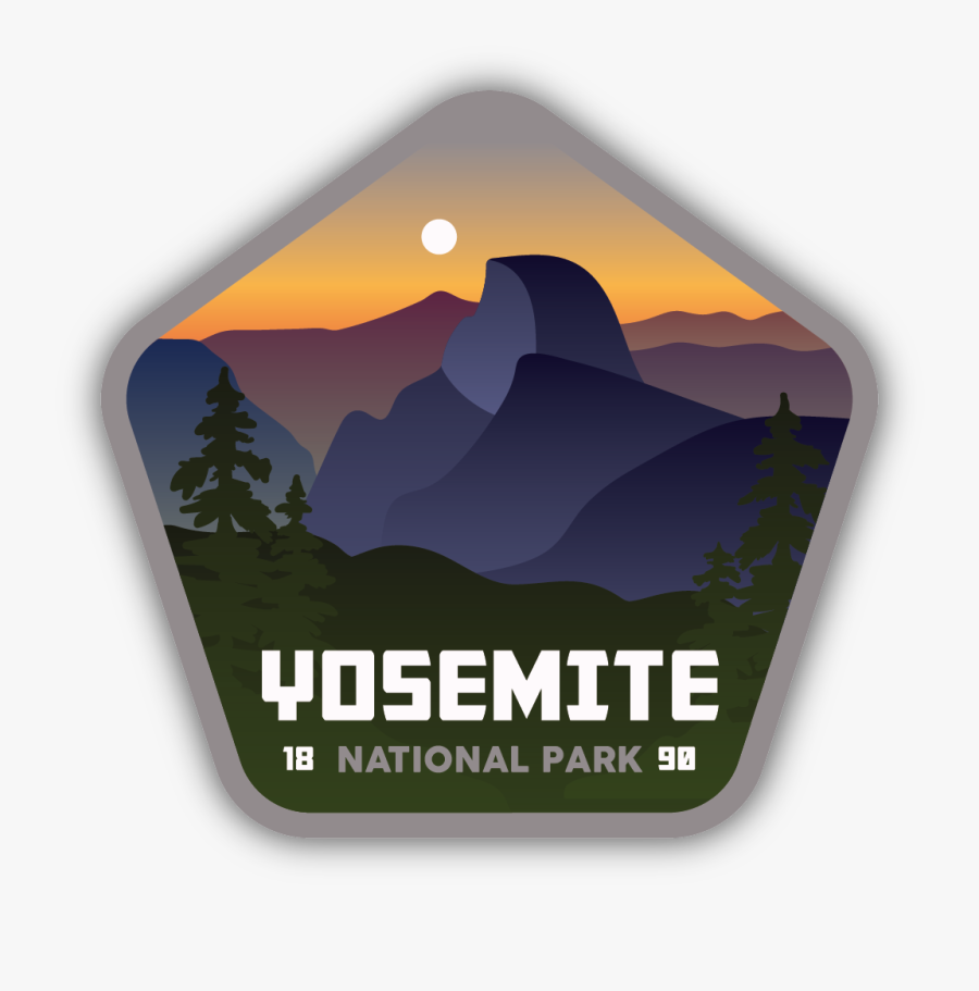 Yosemite National Park Sticker, Transparent Clipart