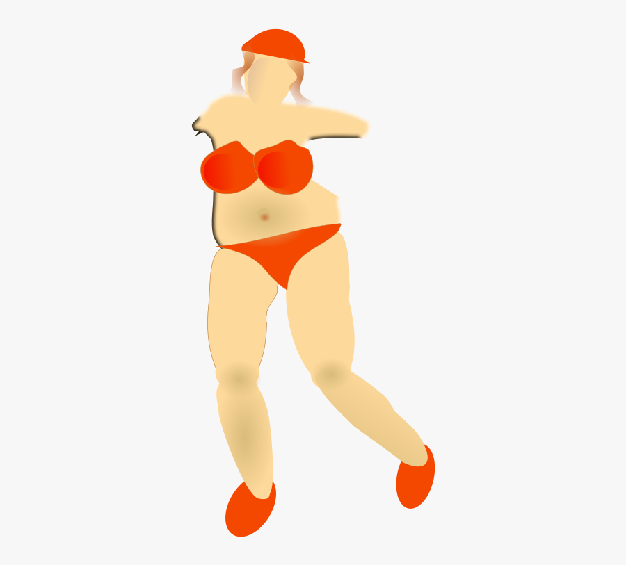 Woman On The Beach - Cartoon, Transparent Clipart