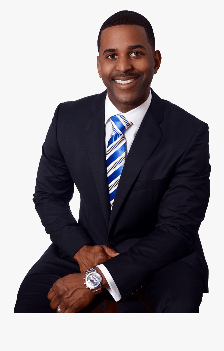 Clip Art African American Businessman - Black Man On Suit Png, Transparent Clipart