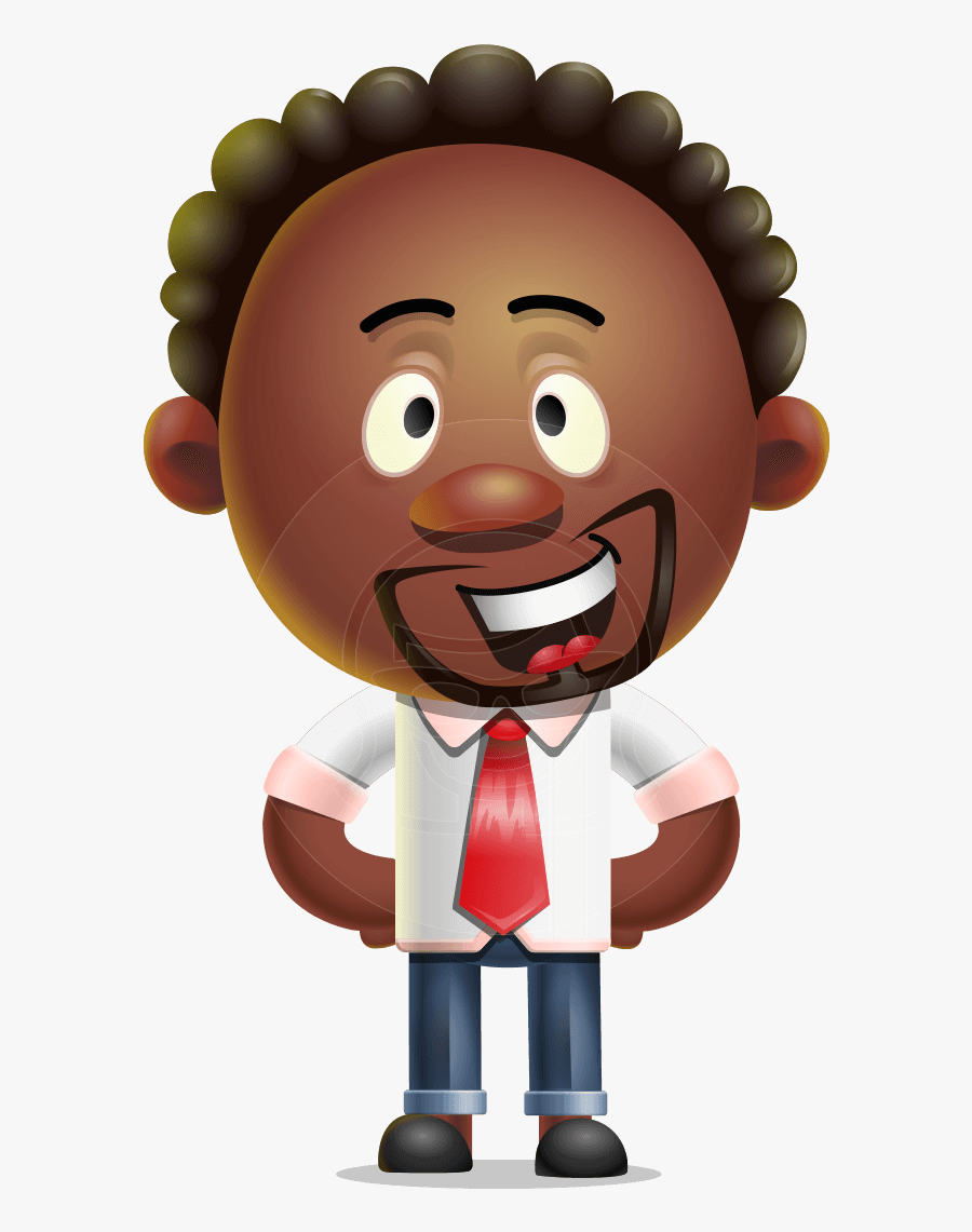 Cute African American Man Cartoon 3d Vector Character - African American Man Cartoon, Transparent Clipart