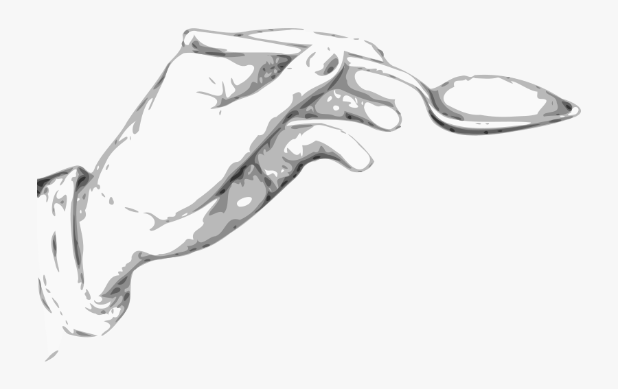 Hand Holding A Spoon - Hand With Spoon Png, Transparent Clipart