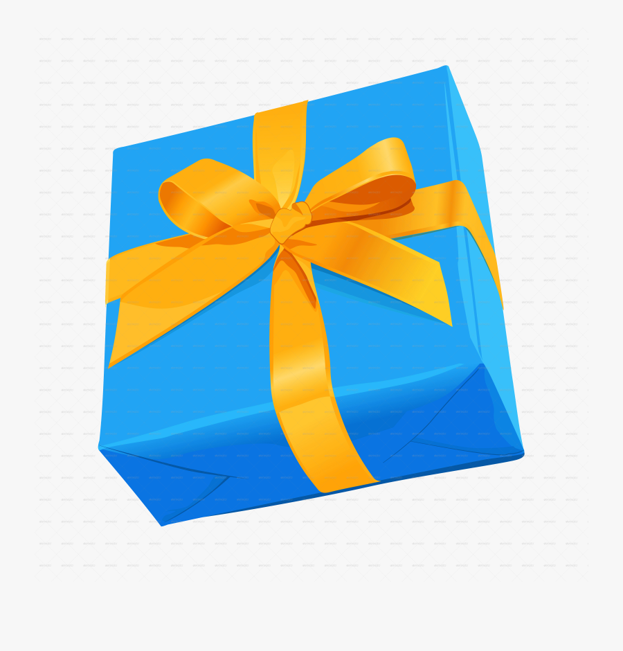 Transparent Wrapping Paper Clipart - Yellow And Blue Gift Box Png, Transparent Clipart