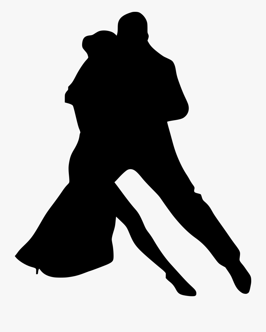 Standing,human Behavior,silhouette - Dancing Couple Clipart Black And White Png, Transparent Clipart