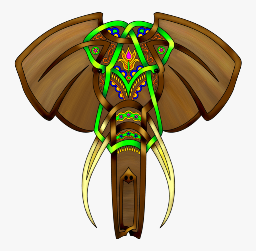 Indian - Elephant - Drawing - Celtic Knotwork Elephant, Transparent Clipart