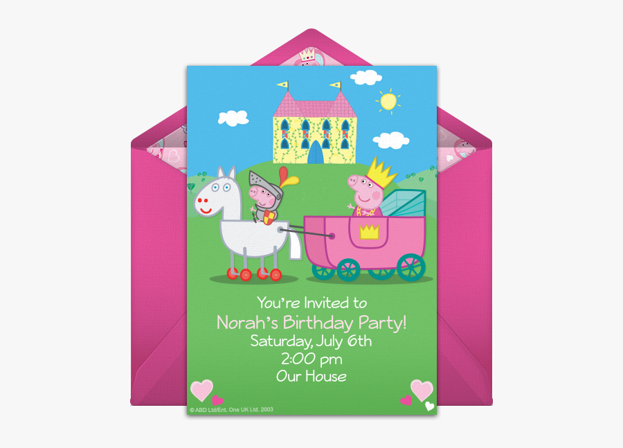 Blank Peppa Pig Invitations, Transparent Clipart