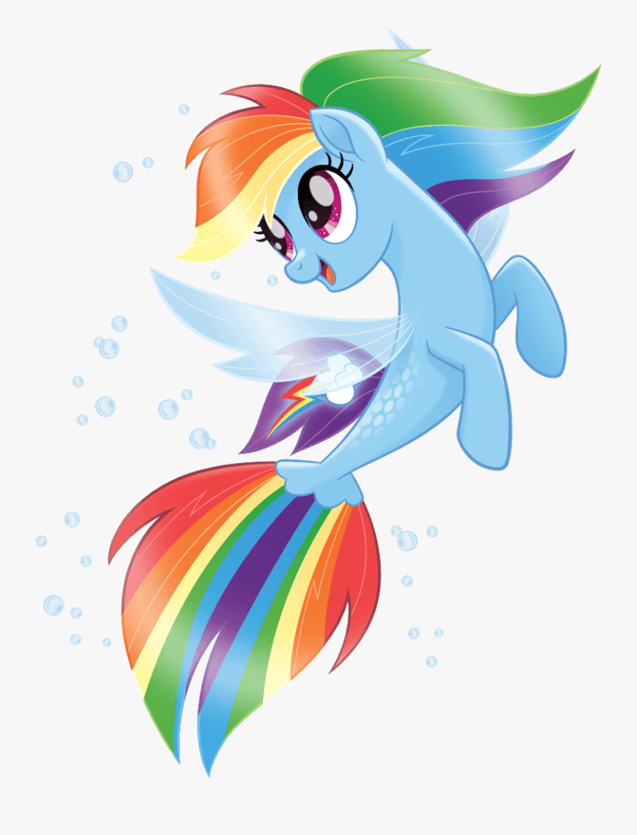 Pony Clipart Rainbow Dash - My Little Pony Mermaid Rainbow Dash, Transparent Clipart