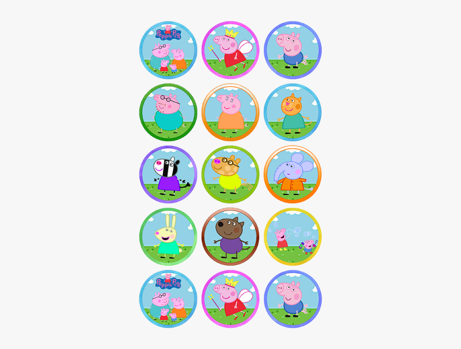 Peppa Pig Edible Cupcake Toppers - Peppa Pig Cupcake Edible Toppers, Transparent Clipart