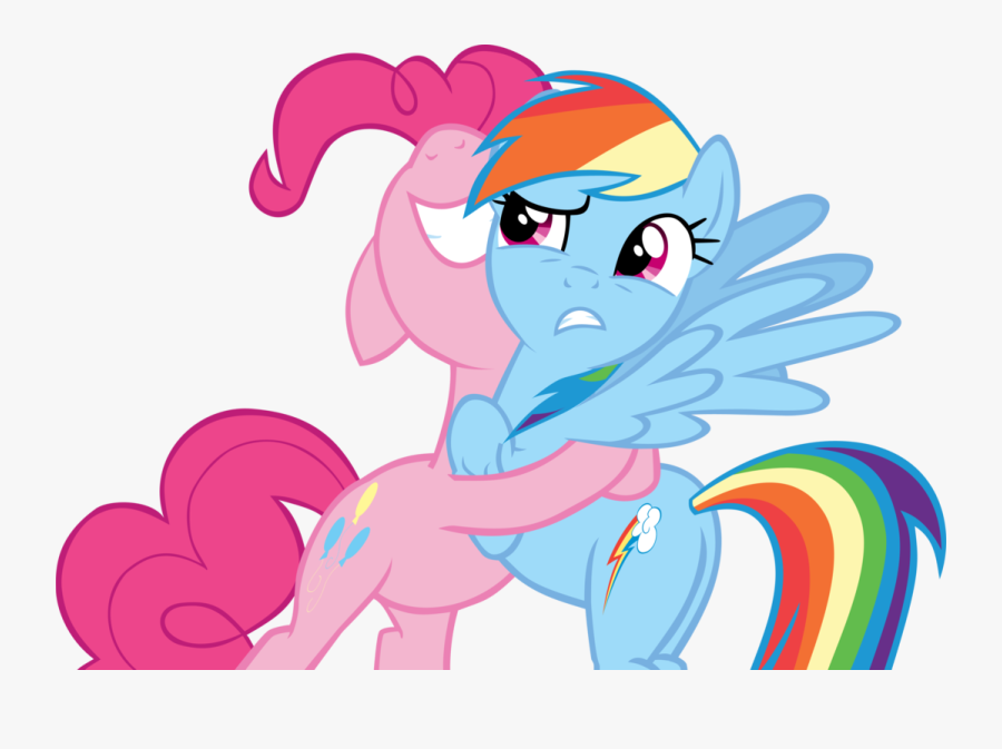 Hugging Clipart Quote - Pinkie Pie Hugs Rainbow Dash, Transparent Clipart