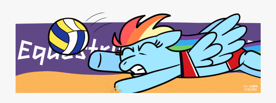 Beach Volleyball Rainbow Dash By Toonboy92484 - Cartoon, Transparent Clipart