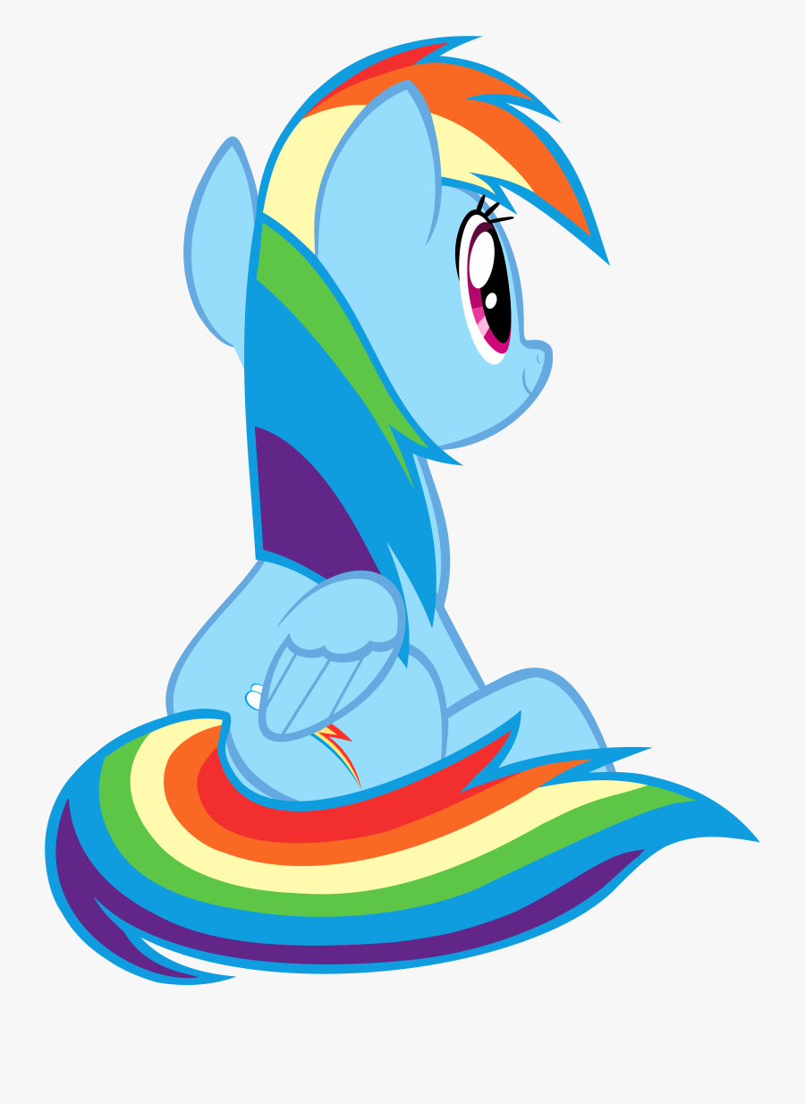 Rainbow Dash Sitting Vector By Greenmachine987 Rainbow - Mlp Rainbow Dash Back, Transparent Clipart