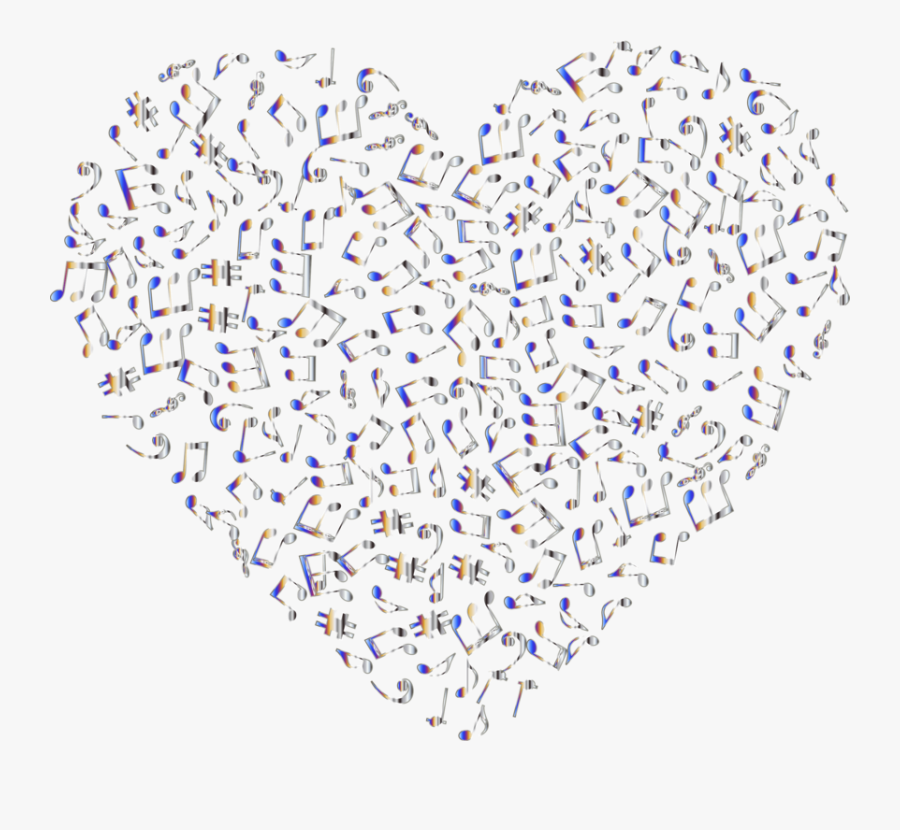 Heart,organ,area - Golden Music Notes Png Transparent, Transparent Clipart