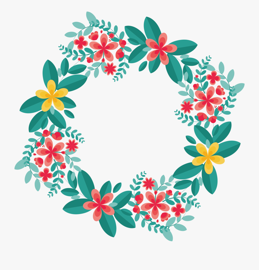 Flower Garland Wreath Floral Design Circle - Floral Circle Design Png, Transparent Clipart