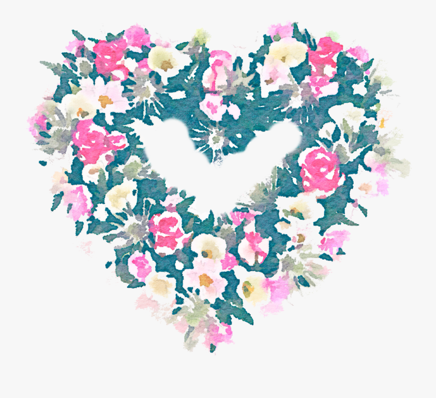 Heart Wreath Clipart - Heart Out Of Flowers, Transparent Clipart
