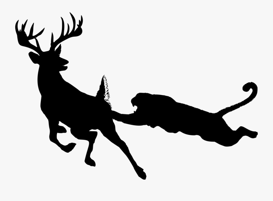 Wildlife,silhouette,deer - Lion On A Mountai Silhouette, Transparent Clipart