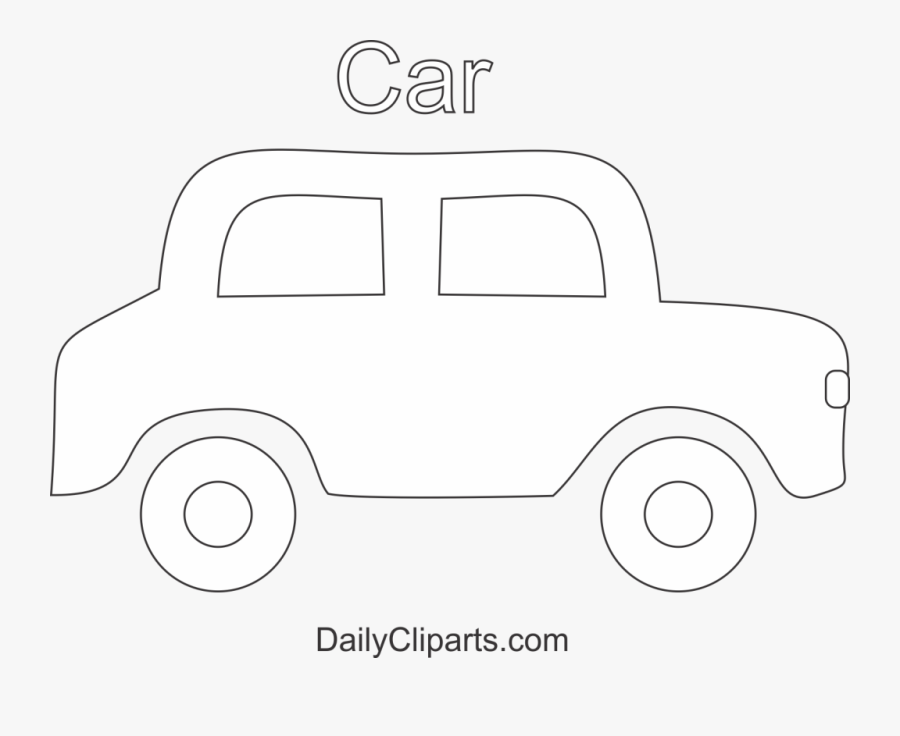 Car Black White Line Art Image - Line Art, Transparent Clipart