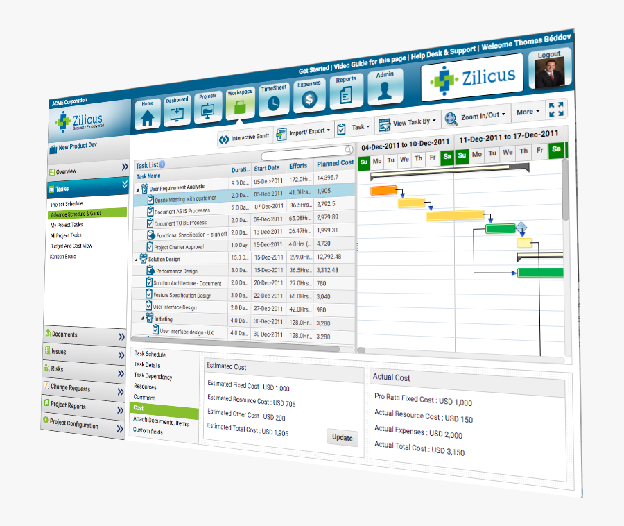 Gantt Chart - Project Management - Management Software Project Management, Transparent Clipart