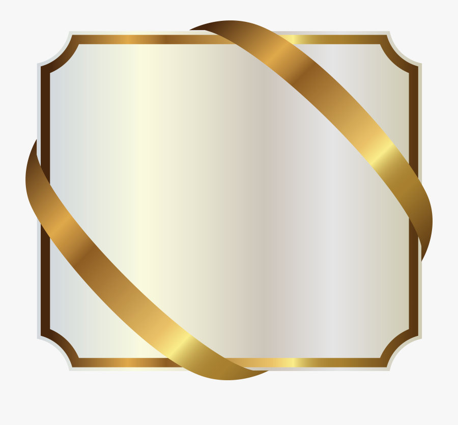 Gold And White Label, Transparent Clipart